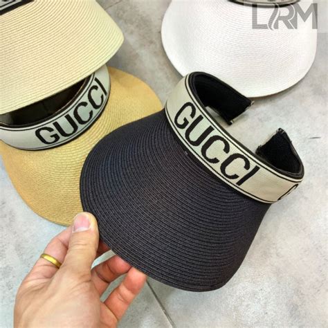 gucci straw visor|gucci neck tie straw hat.